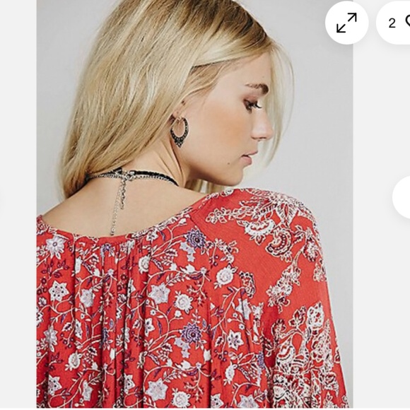 Free People Blood Orange Combo Dress NWT - Picture 2 of 12